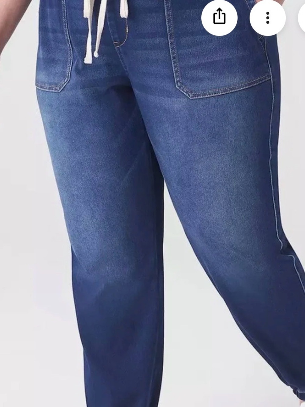 Lane Bryant Dark Blue Drawstring Boyfriend Jeans